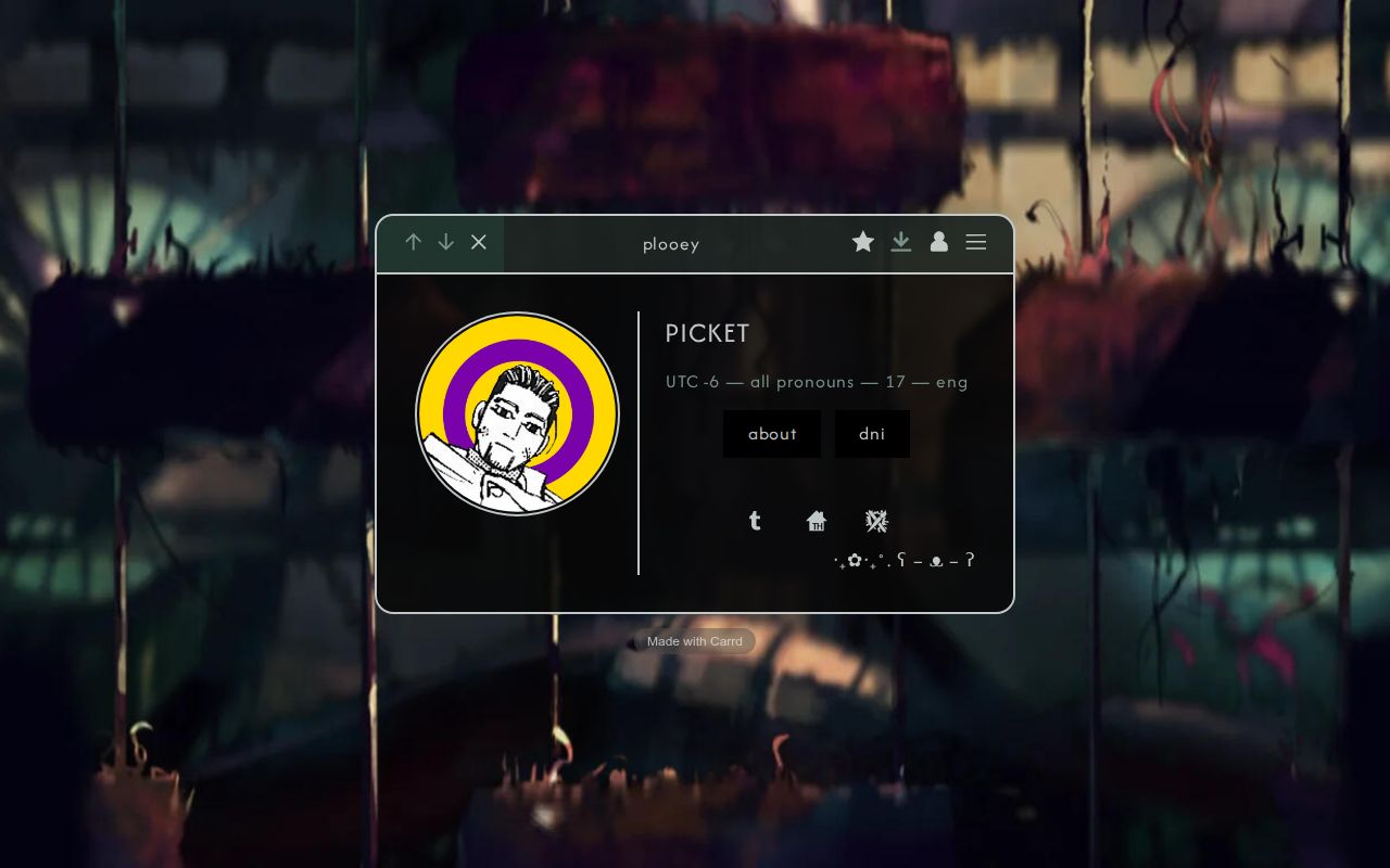 Carrd profile picture for @picket
